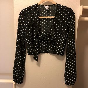 F21 polka dot tie top